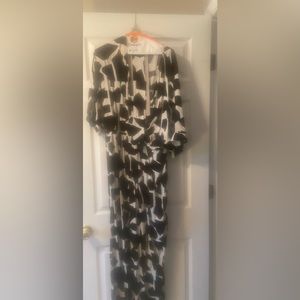 Black & cream pattern jumpsuit